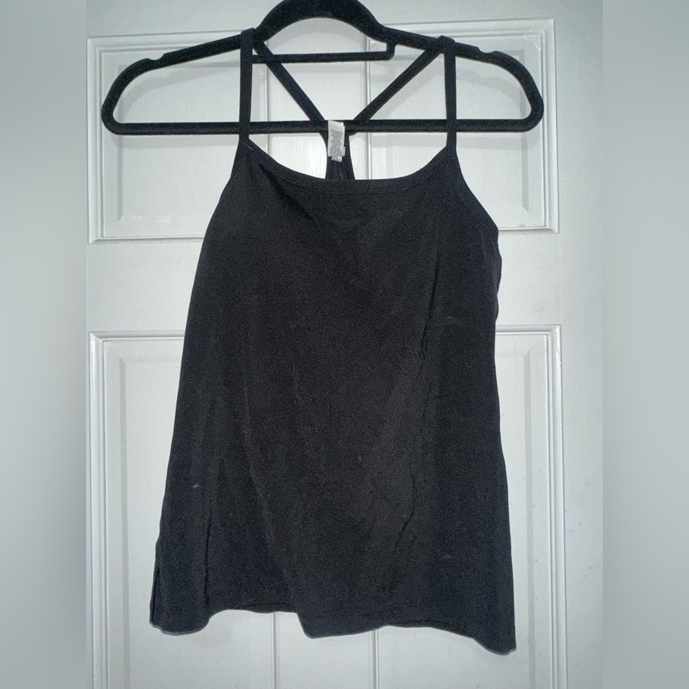 Black Athletic Top with Built in Bra